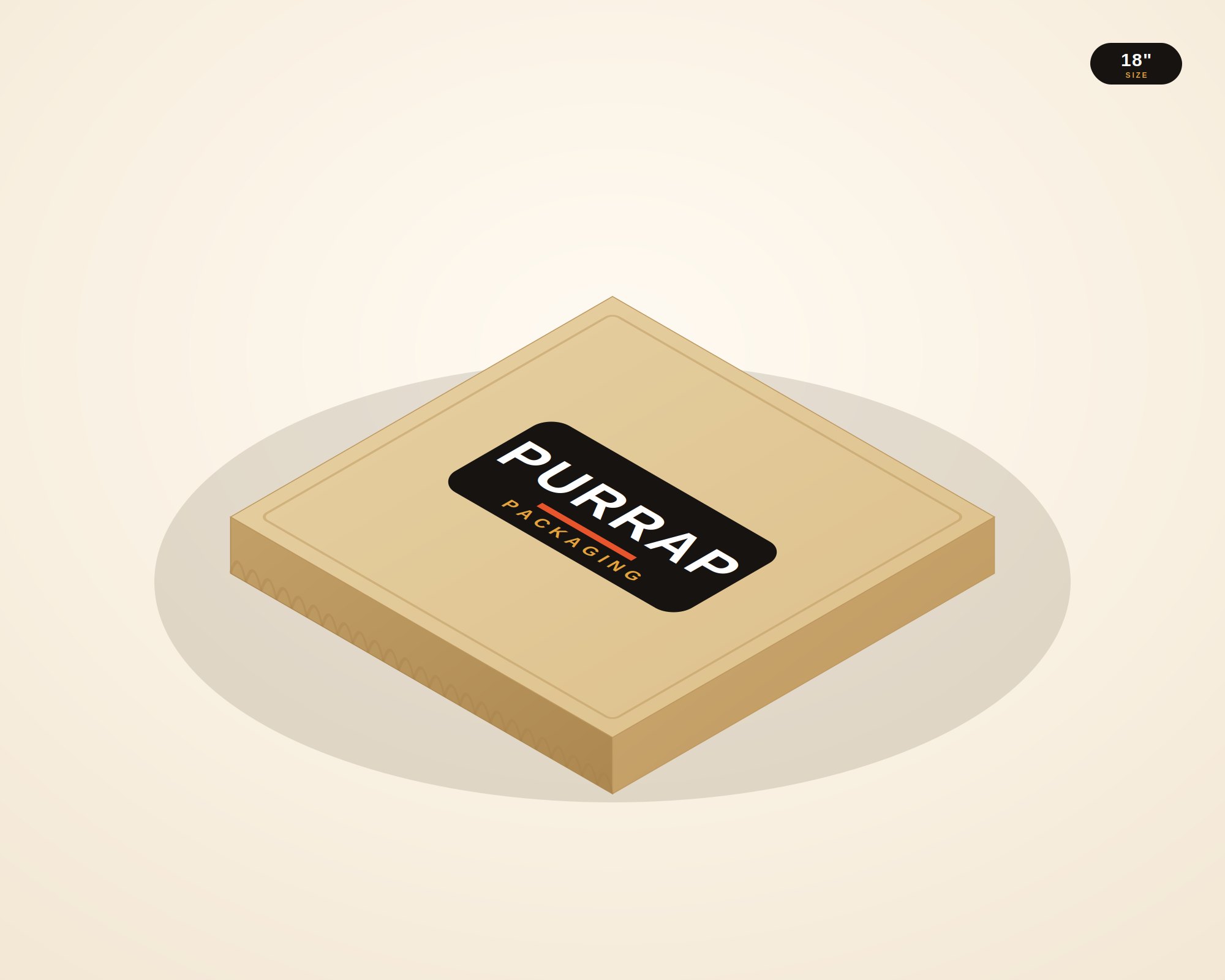 Custom 18" Pizza Box — custom-printed by Purrap Packaging