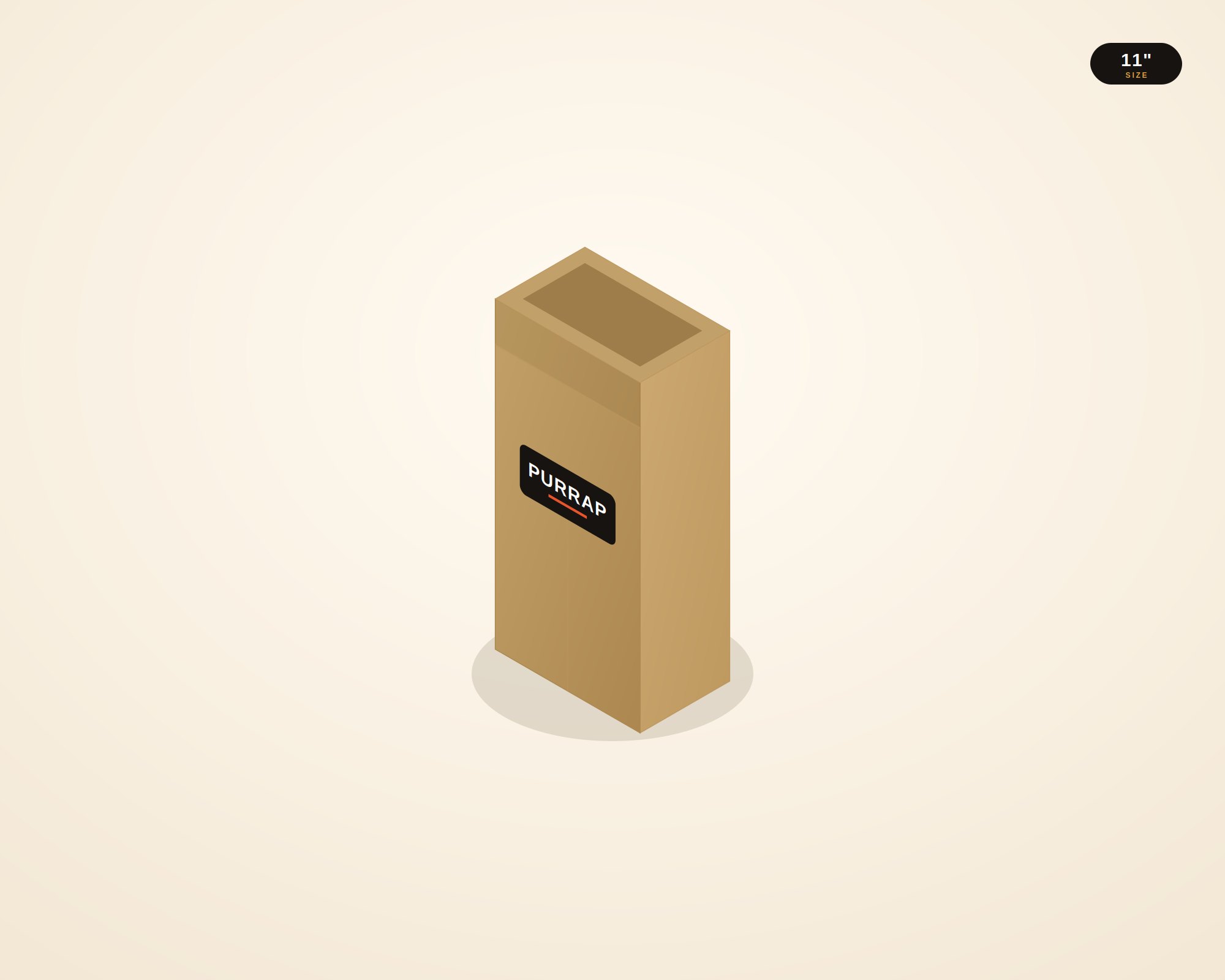 Brown Grocery Bag 11" × 5.25" × 3.25" — custom-printed by Purrap Packaging