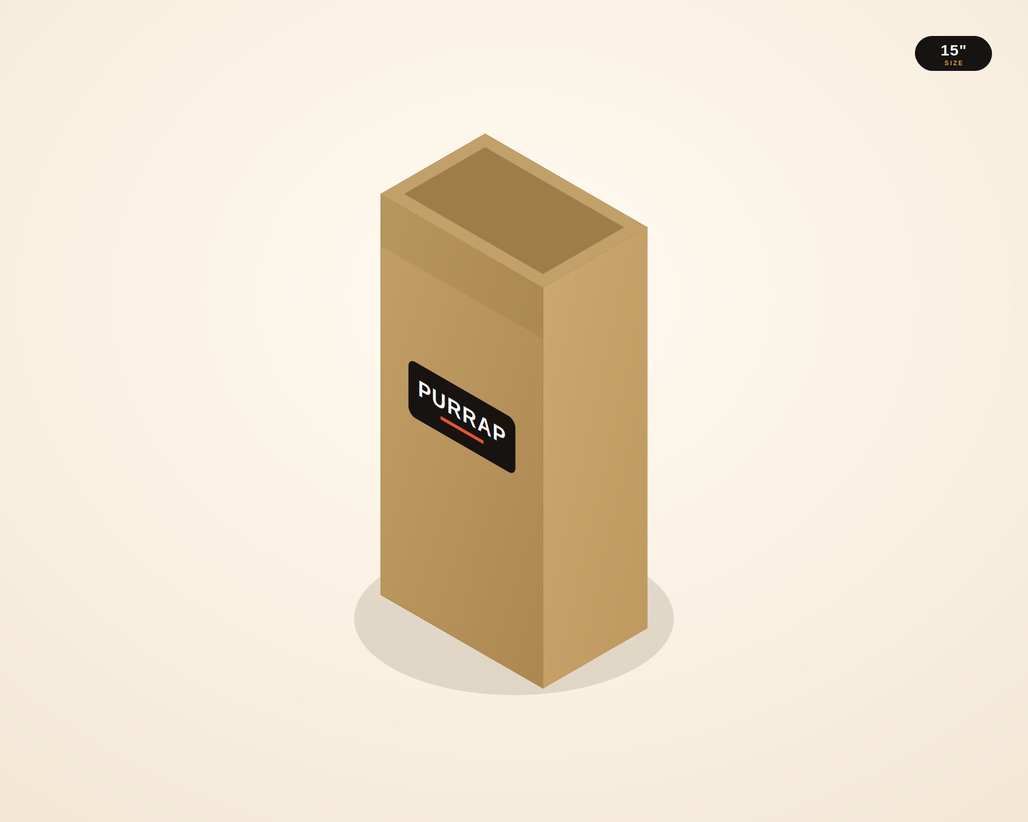 Brown Grocery Bag 15" × 7" × 4.5" — custom-printed by Purrap Packaging